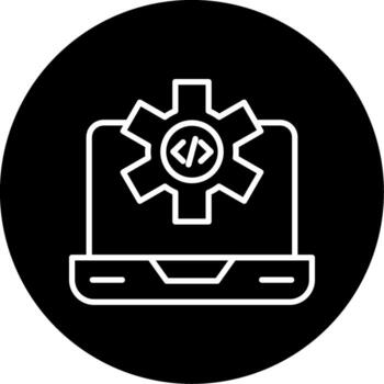 Dev Environment Workspace Line Circle Inverted vector