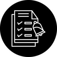 Due Task App Notification Line Circle Inverted vector