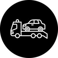 Vehicle Car Towing Scene Line Circle Inverted vector