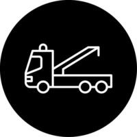 Roadside Breakdown Service Line Circle Inverted vector