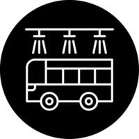 Automated Bus Washing Station Line Circle Inverted vector