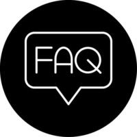 Frequently Asked Questions Section Line Circle Inverted vector