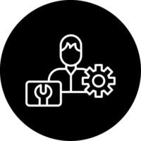 Technical IT Support Chat Line Circle Inverted vector