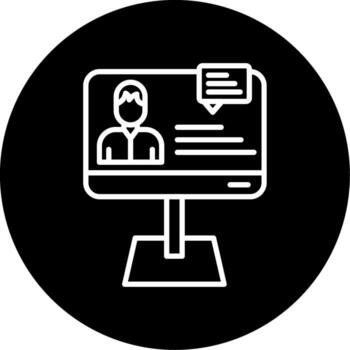 de marca seminario web hospedaje plataforma línea circulo invertido vector