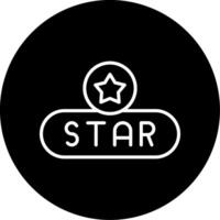 Star Rating Button Line Circle Inverted vector