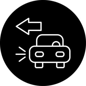 Blinking Turn Signal Light Line Circle Inverted vector