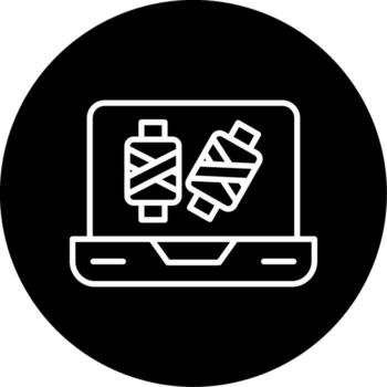 hilo dependencia herramienta icono línea circulo invertido vector