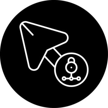 Encrypt Private Data Line Circle Inverted vector