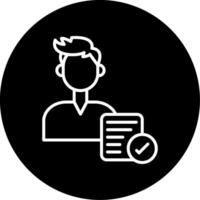 Approve Submitted Form Line Circle Inverted vector