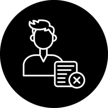 Reject User Request Line Circle Inverted vector