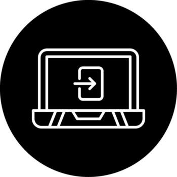 Login Timeout Notification Line Circle Inverted vector