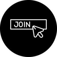 Join Live Session Line Circle Inverted vector