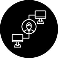 Real Time Online Collaboration Line Circle Inverted vector