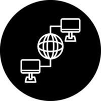 Remote Desktop Control Access Line Circle Inverted vector