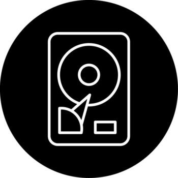 Disk Full Error Line Circle Inverted vector