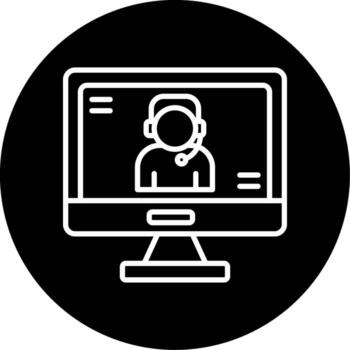 Servicio trabajador archivo icono línea circulo invertido vector