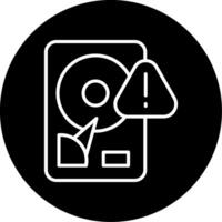 No Space Left on Device Line Circle Inverted vector