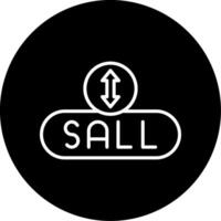 Sell Item Button Line Circle Inverted vector