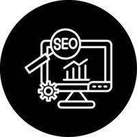 Optimized Website SEO Strategy Line Circle Inverted vector