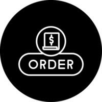 Place Order Button Line Circle Inverted vector