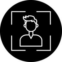 Scan QR Code Line Circle Inverted vector