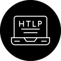 HTTPS Secure URL Symbol Line Circle Inverted vector