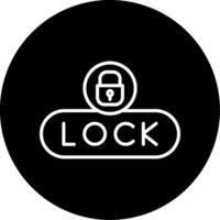 Lock Content Button Line Circle Inverted vector