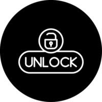 Unlock Access Button Line Circle Inverted vector