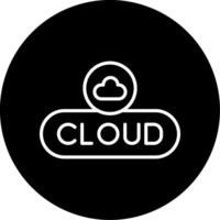 Open Cloud Button Line Circle Inverted vector