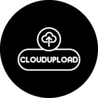 Cloud Upload Icon Button Line Circle Inverted vector