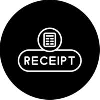 View Receipt Button Line Circle Inverted vector