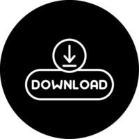 Download All Files Button Line Circle Inverted vector