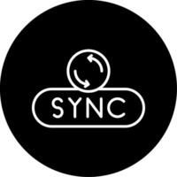 Sync Data Button Line Circle Inverted vector