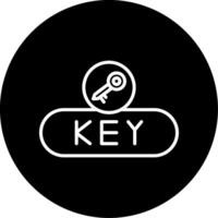 Access Key Button Line Circle Inverted vector