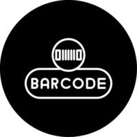 Scan Barcode Button Line Circle Inverted vector