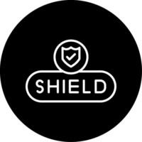 Activate Shield Button Line Circle Inverted vector