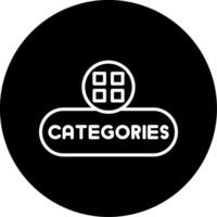 View Categories Button Line Circle Inverted vector