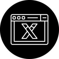 Vuex Central Store Icon Line Circle Inverted vector