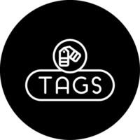 Manage Tags Button Line Circle Inverted vector