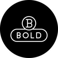 Bold Text Button Line Circle Inverted vector