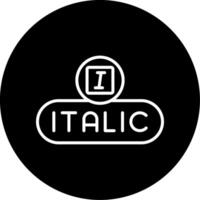 Italicize Text Button Line Circle Inverted vector