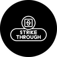 Strikethrough Text Button Line Circle Inverted vector