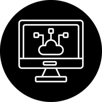 borde informática nodo icono línea circulo invertido vector