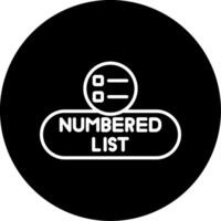 Numbered List Toggle Button Line Circle Inverted vector