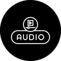 Insert Audio Button Line Circle Inverted vector