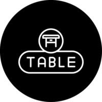 Create Table Button Line Circle Inverted vector