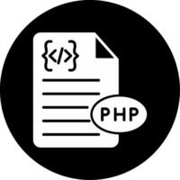 PHP Backend Script File Glyph Circle Inverted vector
