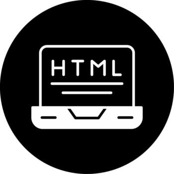 HTML Markup File Icon Glyph Circle Inverted vector