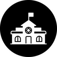 Educational School Building Glyph Circle Inverted vector