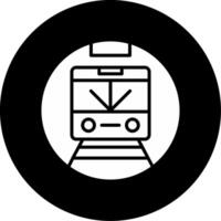 Underground Subway Train Glyph Circle Inverted vector